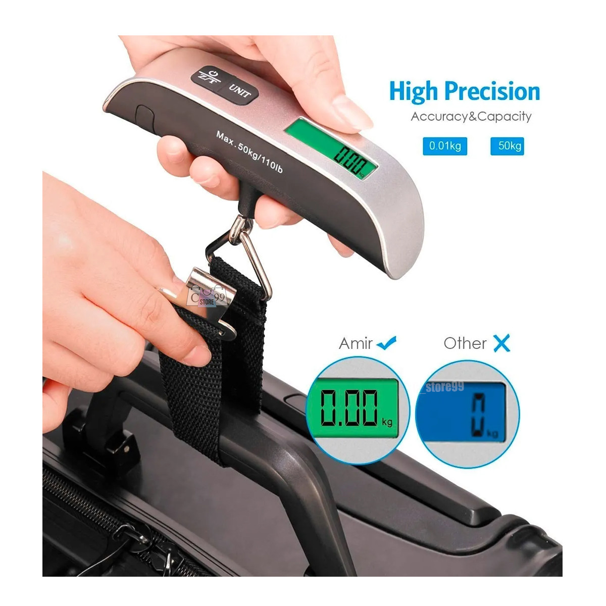 Pesa Maleta Bascula Digital Viajera 50Kg